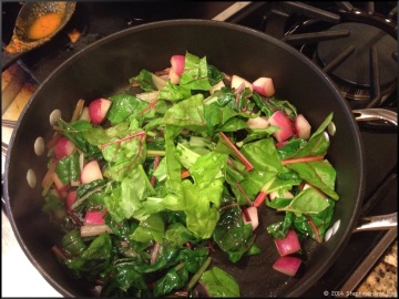radish and swiss chard stir-fry